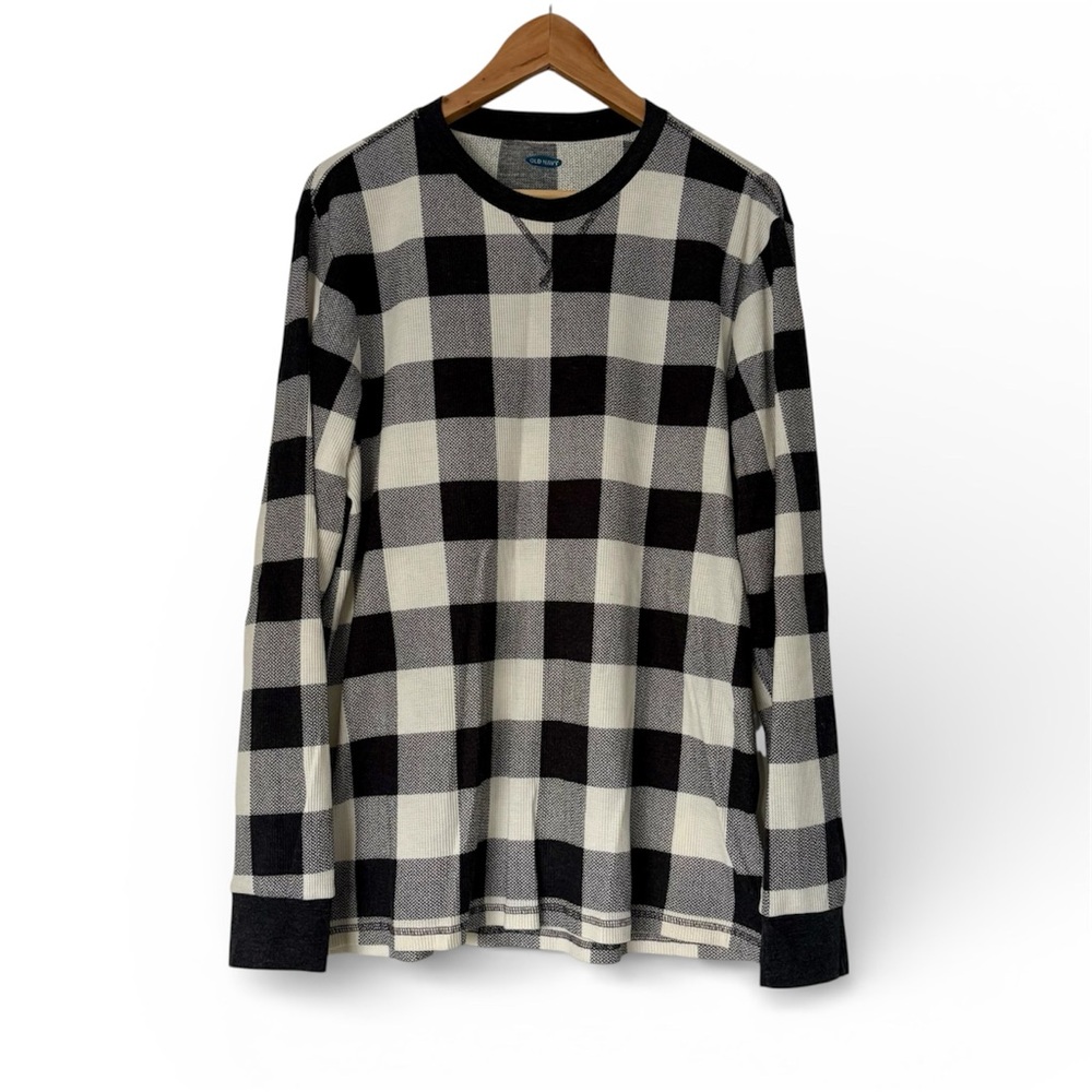 Y2K Old Navy Buffalo Plaid Waffle Long Sleeve Thermal Lumberjack Men's Large